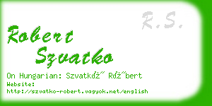 robert szvatko business card